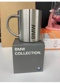 BMW Collection Brushed Steel Mug – 304 Stainless Steel Signature Cup, 300ml