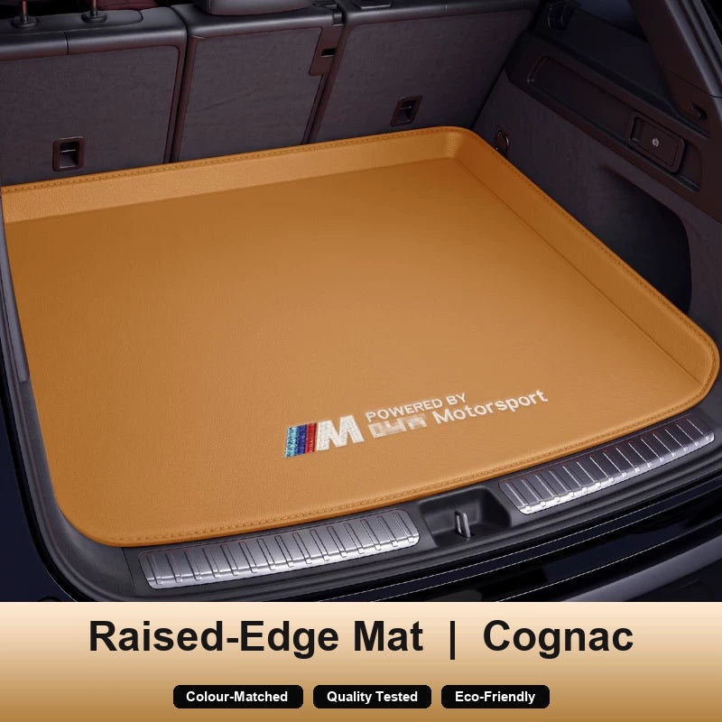 BMW trunk mat Raised-Edge Mat in Cognac