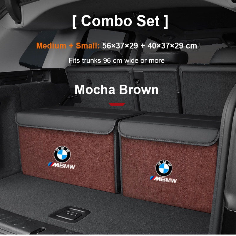 BMW trunk storage box combo set Medium + Small in Mocha Brown