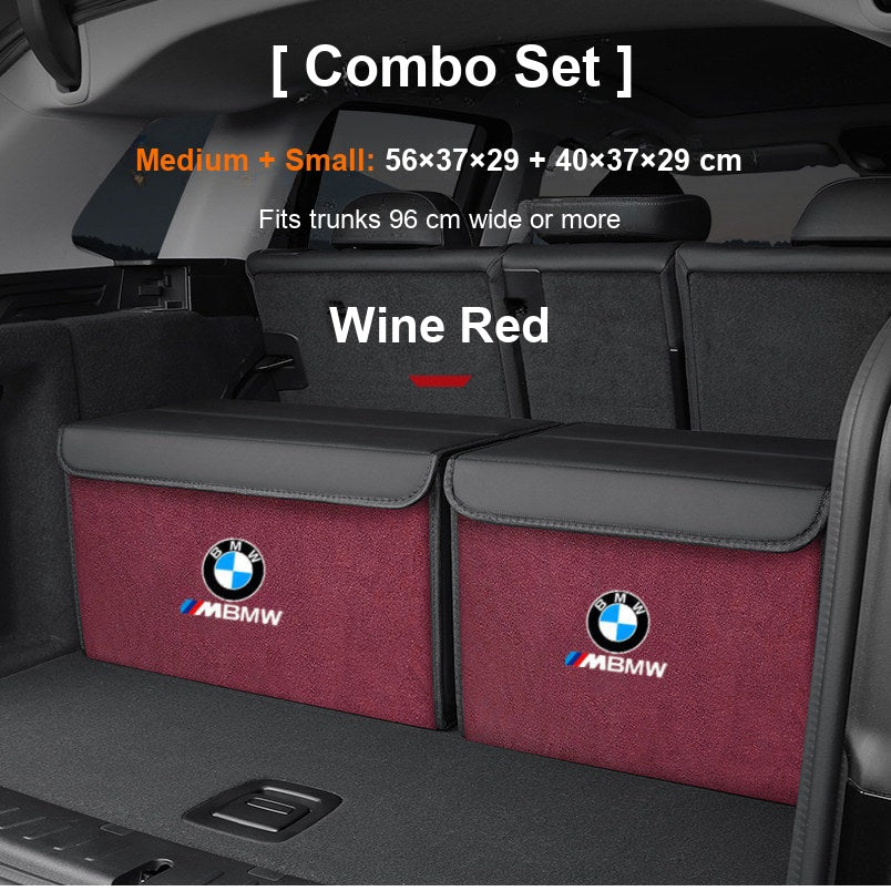 BMW trunk storage box combo set Medium + Small in Wine Red