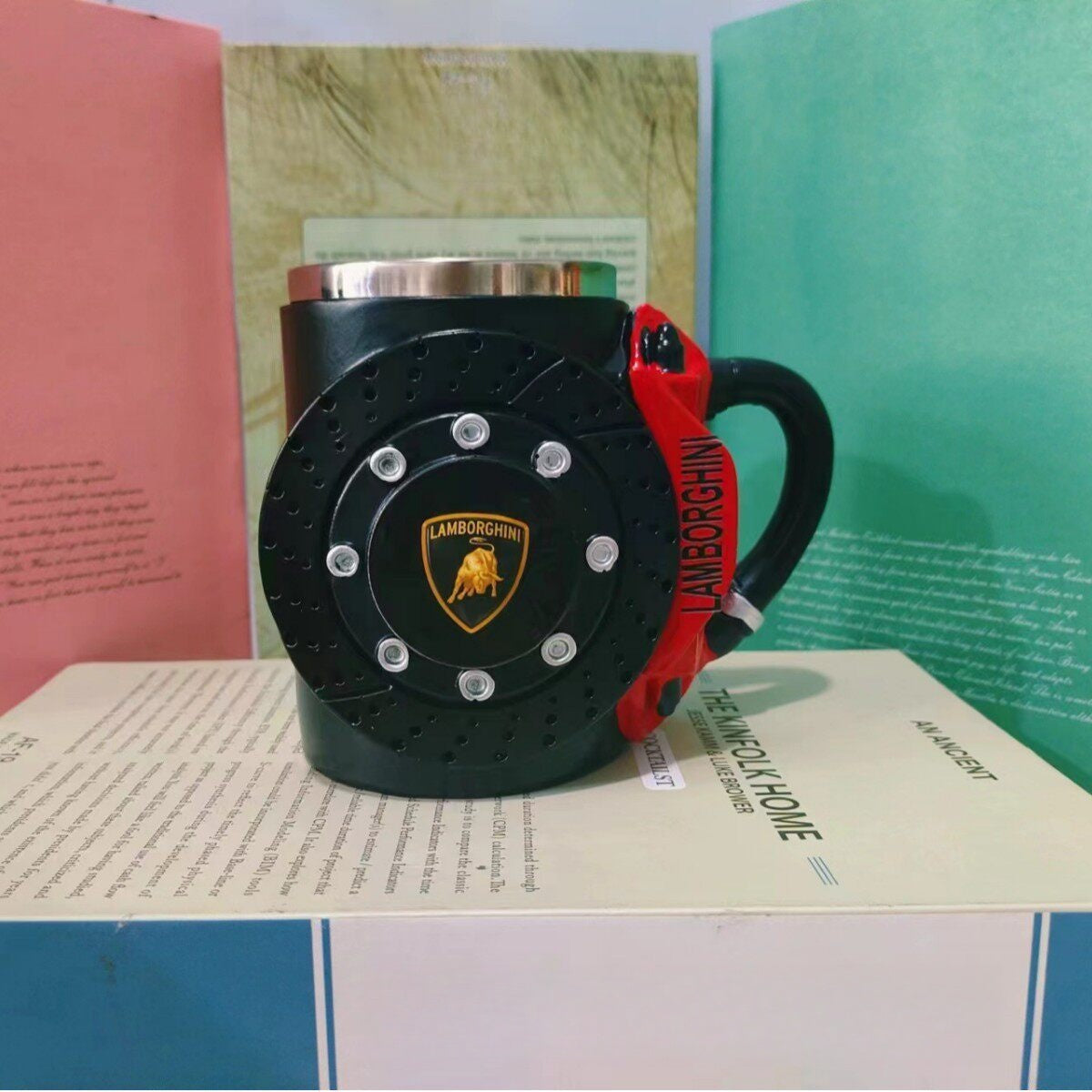 Brake caliper mug, red caliper, Lamborghini design