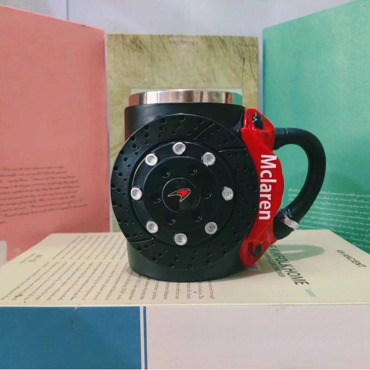 Brake caliper mug, red caliper, McLaren design