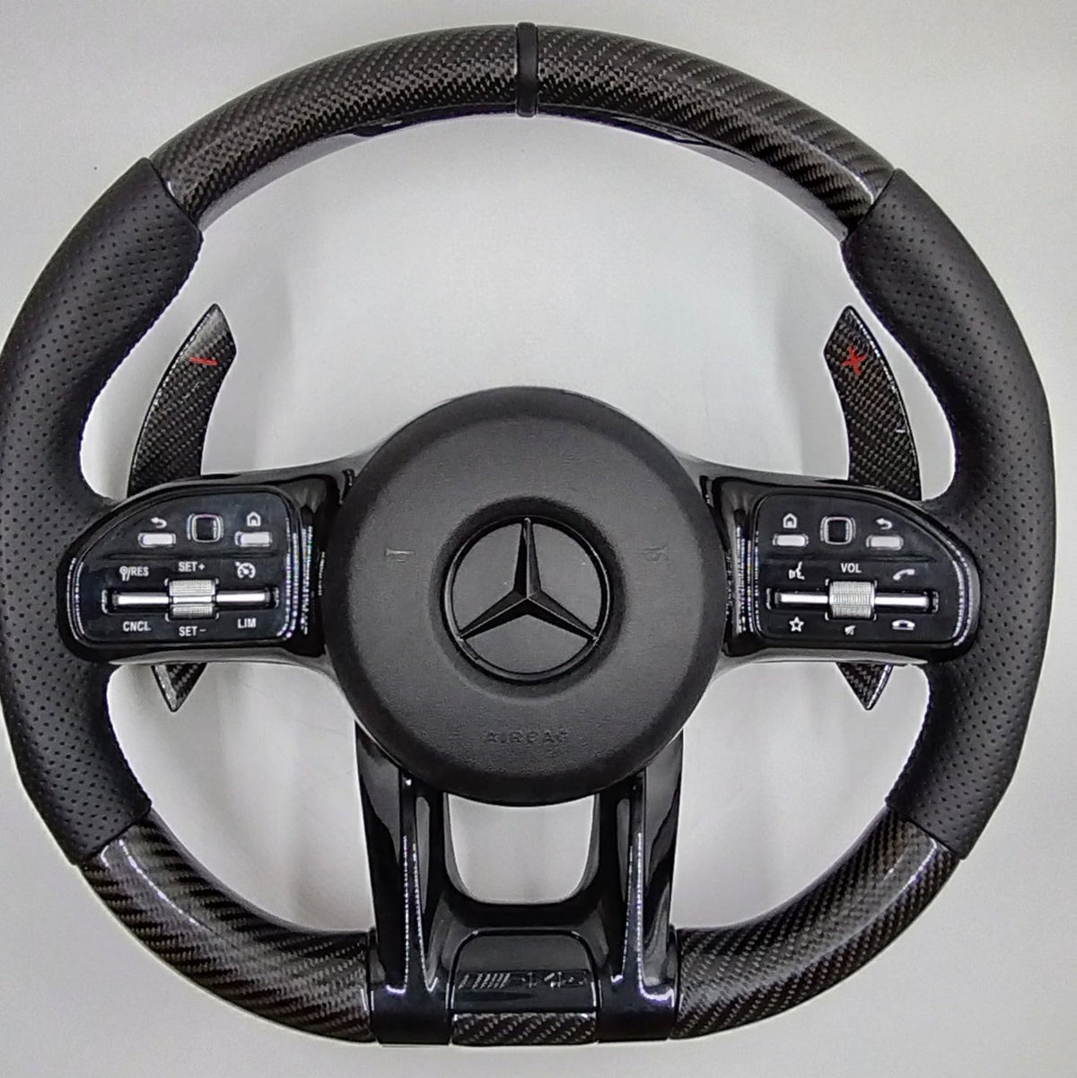 Carbon fiber custom steering wheel for Mercedes-Benz with paddle shifters