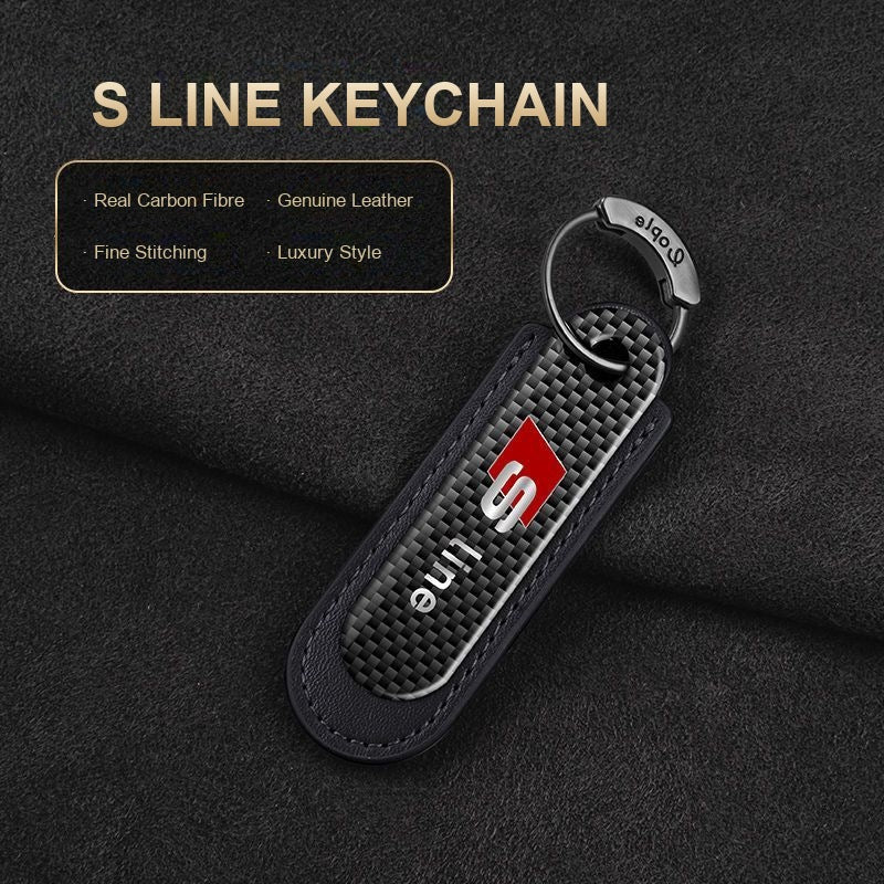 Audi S line carbon fibre keychain