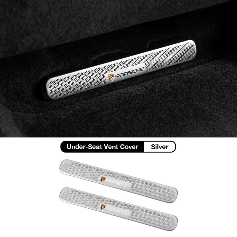 Porsche Cayenne under-seat vent cover in Silver, 2-piece set