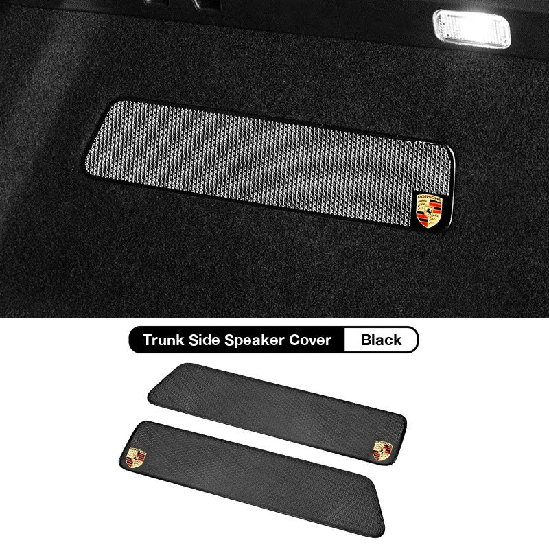 Porsche Cayenne trunk side speaker cover in Black, 2-piece set
