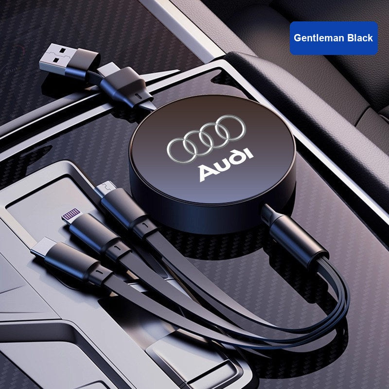 Audi 3-in-1 retractable charging cable Gentleman Black