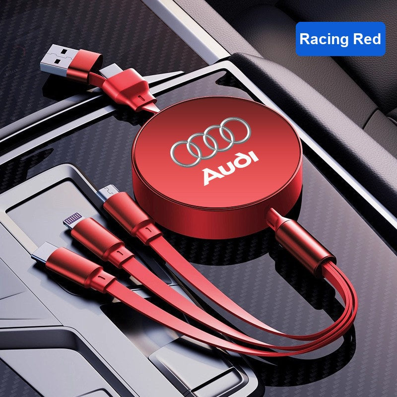Audi 3-in-1 retractable charging cable Racing Red