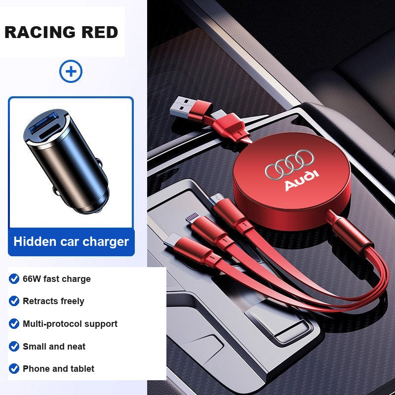 Audi charging cable with hidden car charger Racing Red