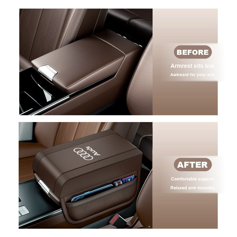 Audi armrest pad before and after