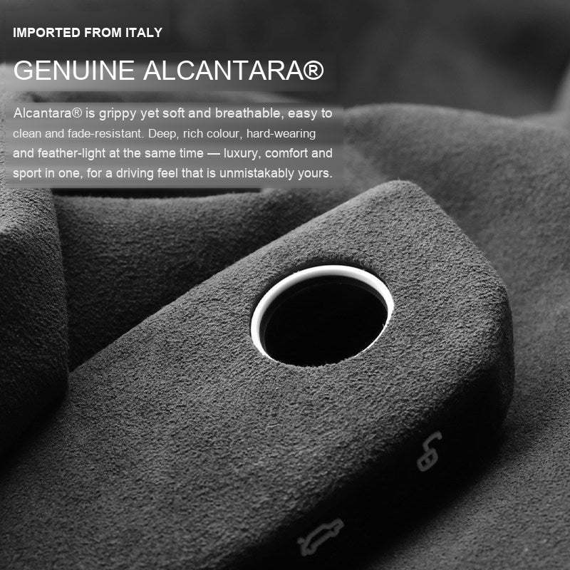 Genuine Italian Alcantara material close-up