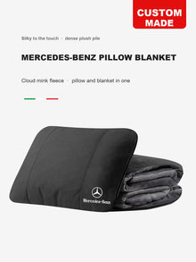 Mercedes-Benz Pillow Blanket – Cloud Mink Fleece 2-in-1 Lumbar Cushion and Car Blanket