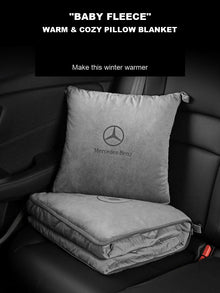 Car Pillow Blanket – Foldable 2-in-1 Cushion and Quilt for Mercedes-Benz, Audi and BMW
