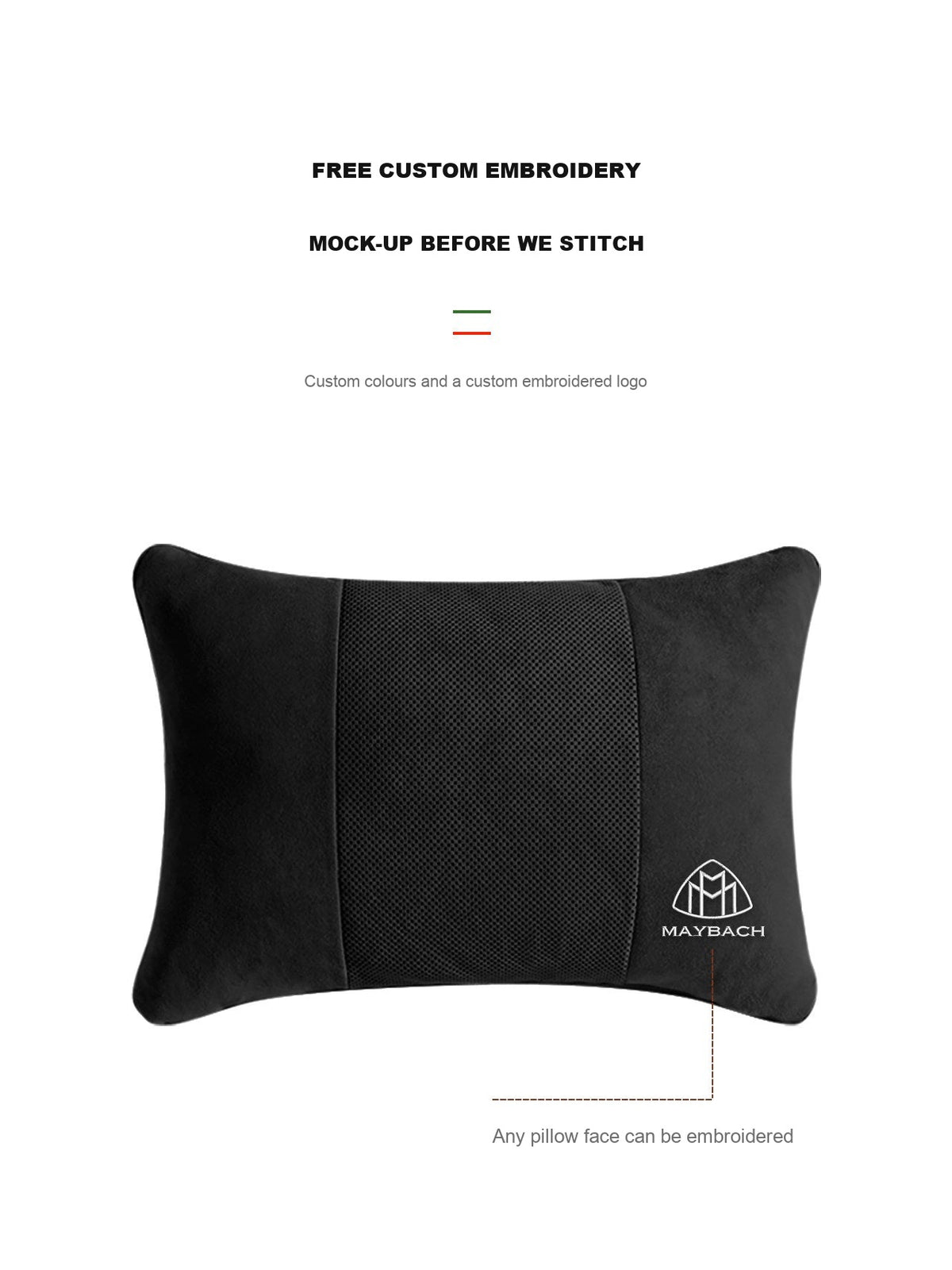 Maybach pillow free custom embroidery