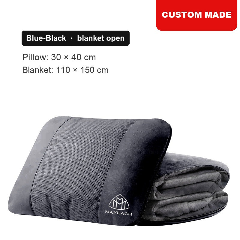 Maybach lumbar pillow blanket Blue-Black