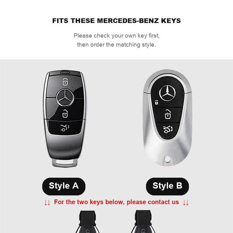 Fitment guide showing Style A and Style B Mercedes-Benz keys