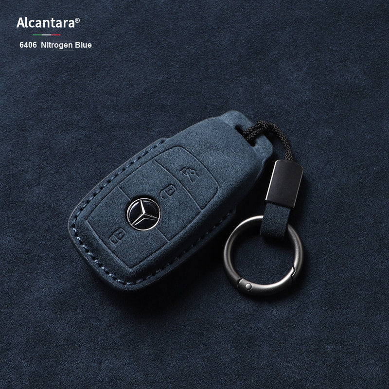 Nitrogen Blue Alcantara key case Style A with buckle