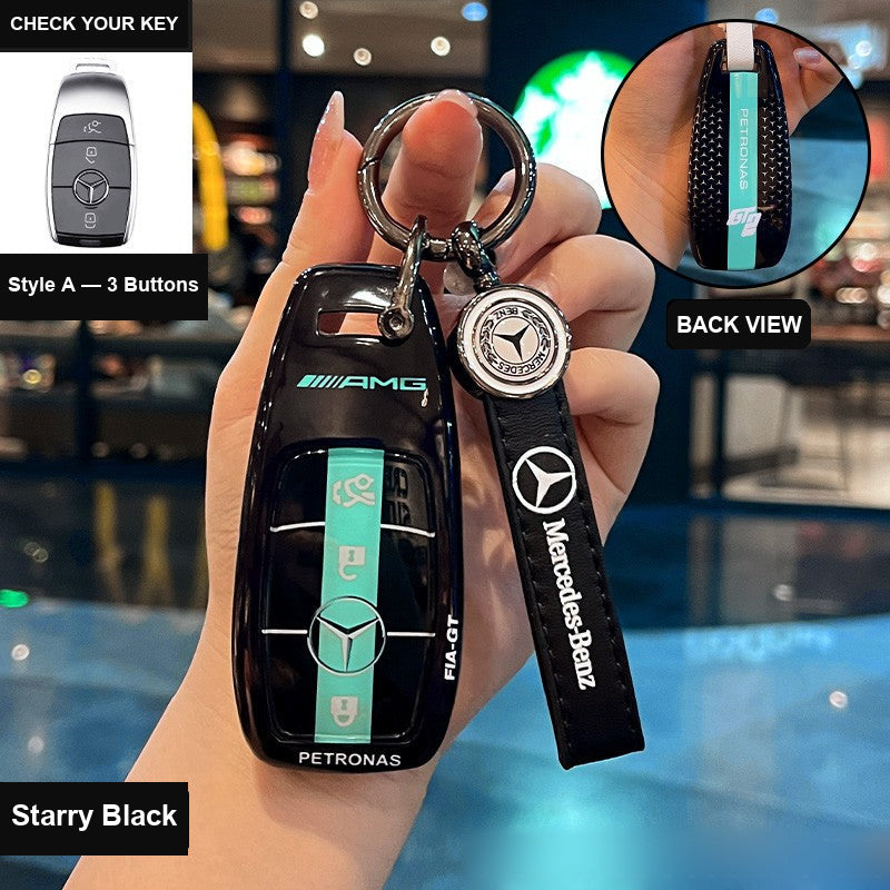 Style A AMG key case in Starry Black with square buckle