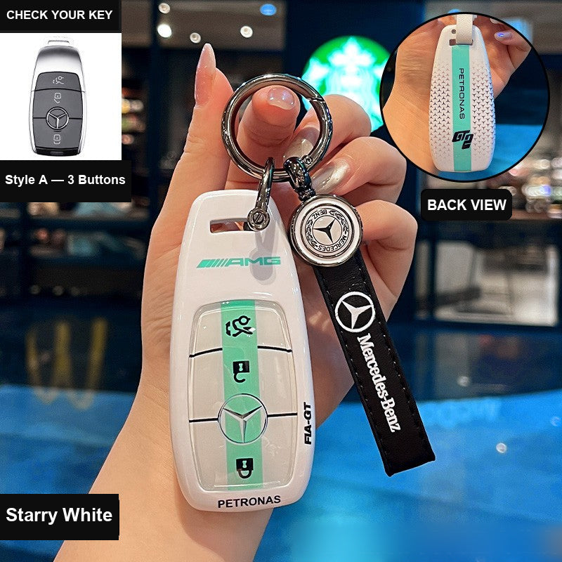 Style A AMG key case in Starry White with buckle