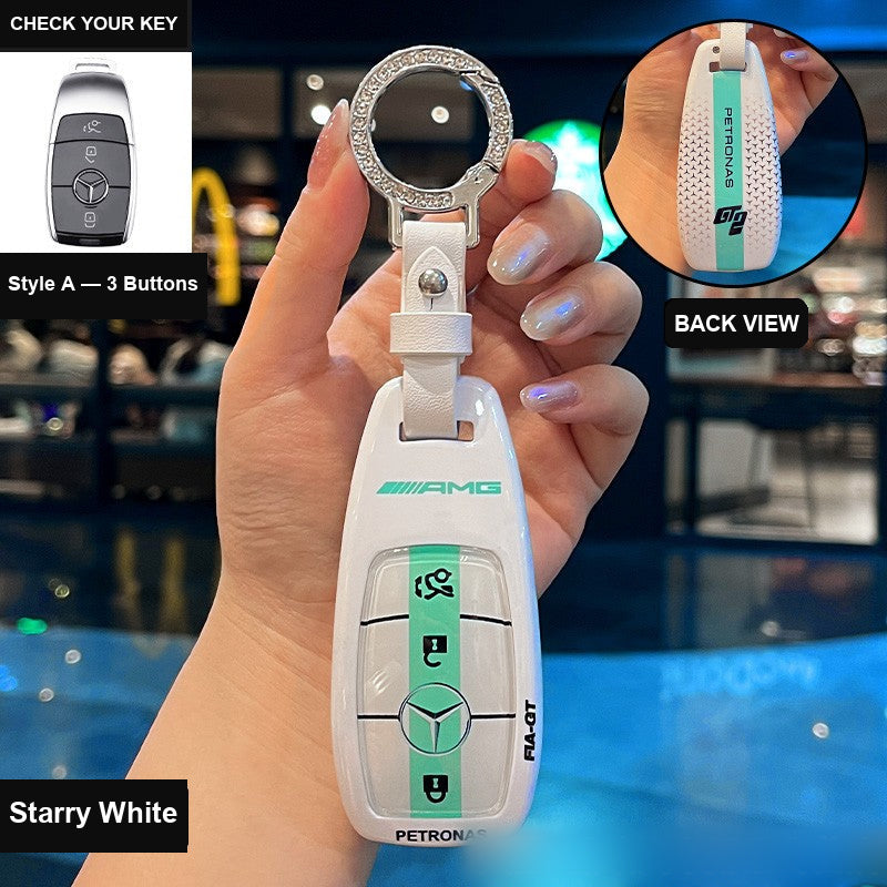 Style A AMG key case in Starry White detail