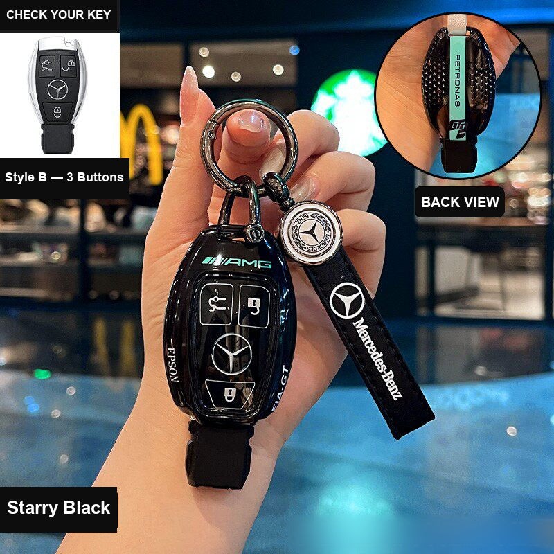 Style B AMG key case in Starry Black with buckle