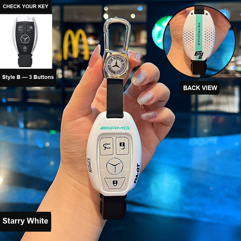 Style B AMG key case in Starry White with buckle