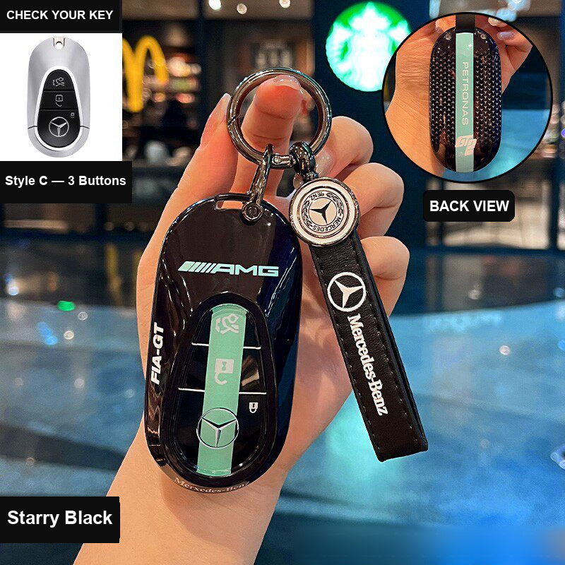 Style C AMG key case in Starry Black with buckle
