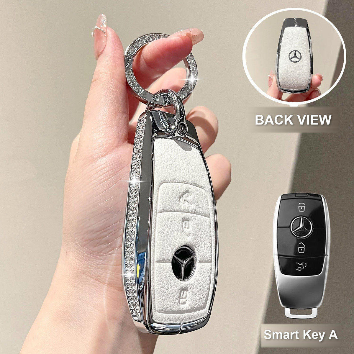 Smart Key A Pearl White with crystal rings