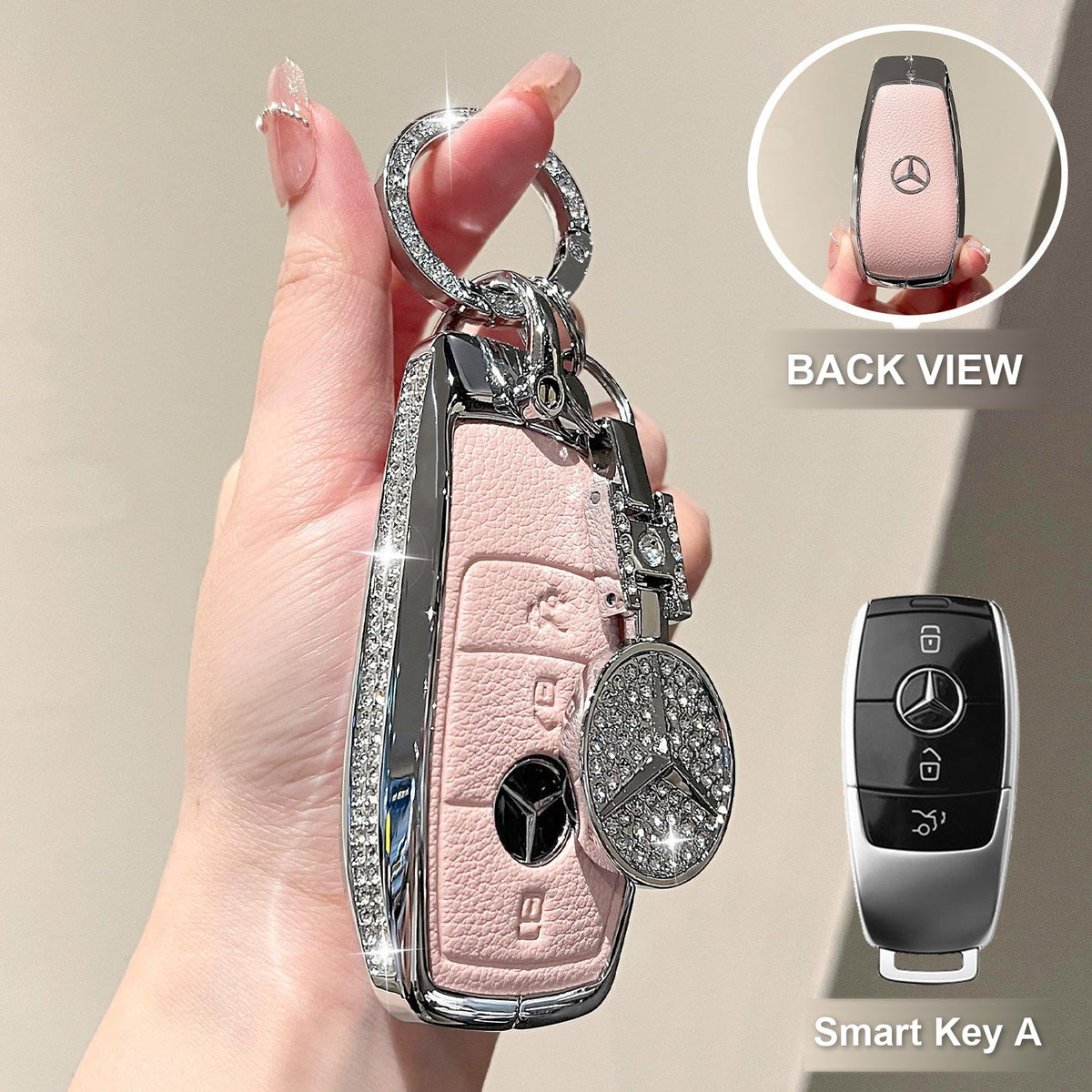 Smart Key A Pink with crystal emblem charm