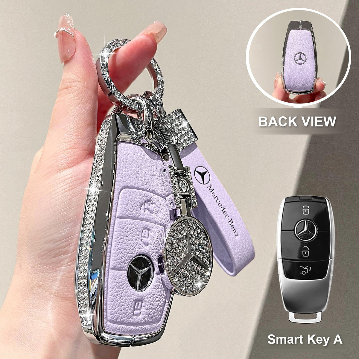 Smart Key A Purple with crystal ring bracelet and emblem charm
