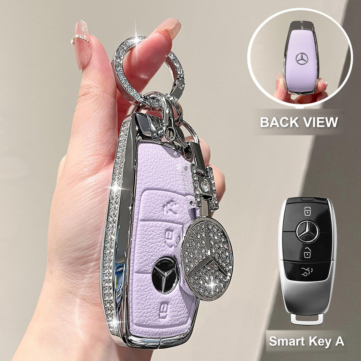 Smart Key A Purple with crystal emblem charm