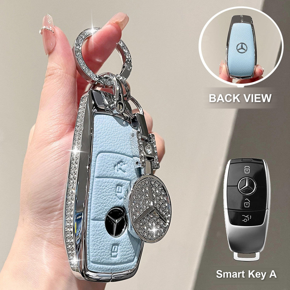 Smart Key A Blue with crystal emblem charm