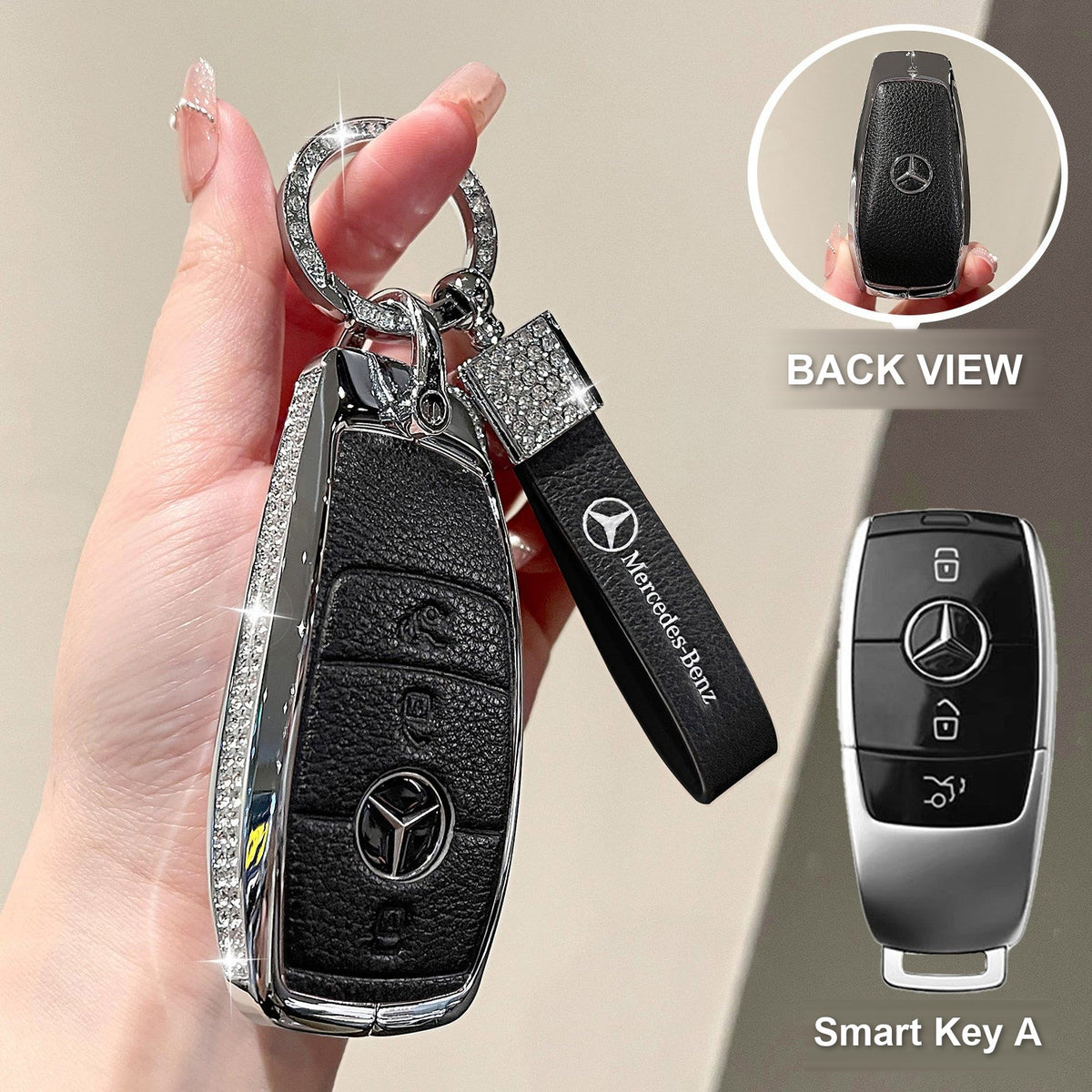 Smart Key A Premium Black with crystal ring bracelet
