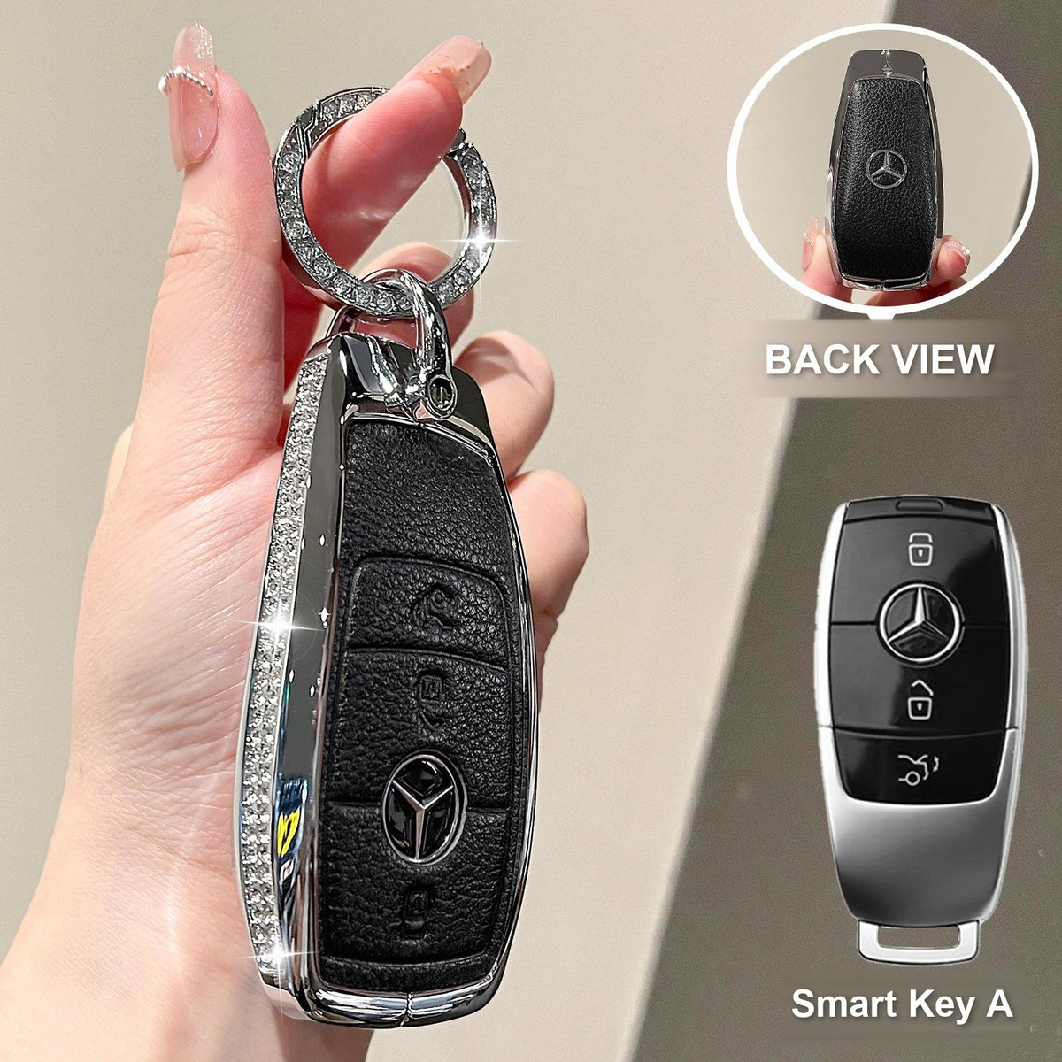 Smart Key A Premium Black with crystal rings