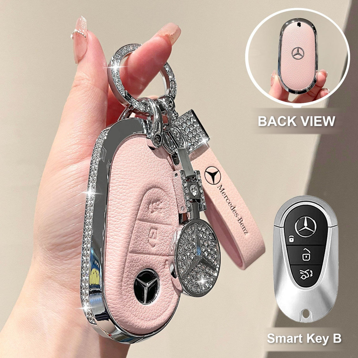 Smart Key B Pink with crystal ring bracelet and emblem charm