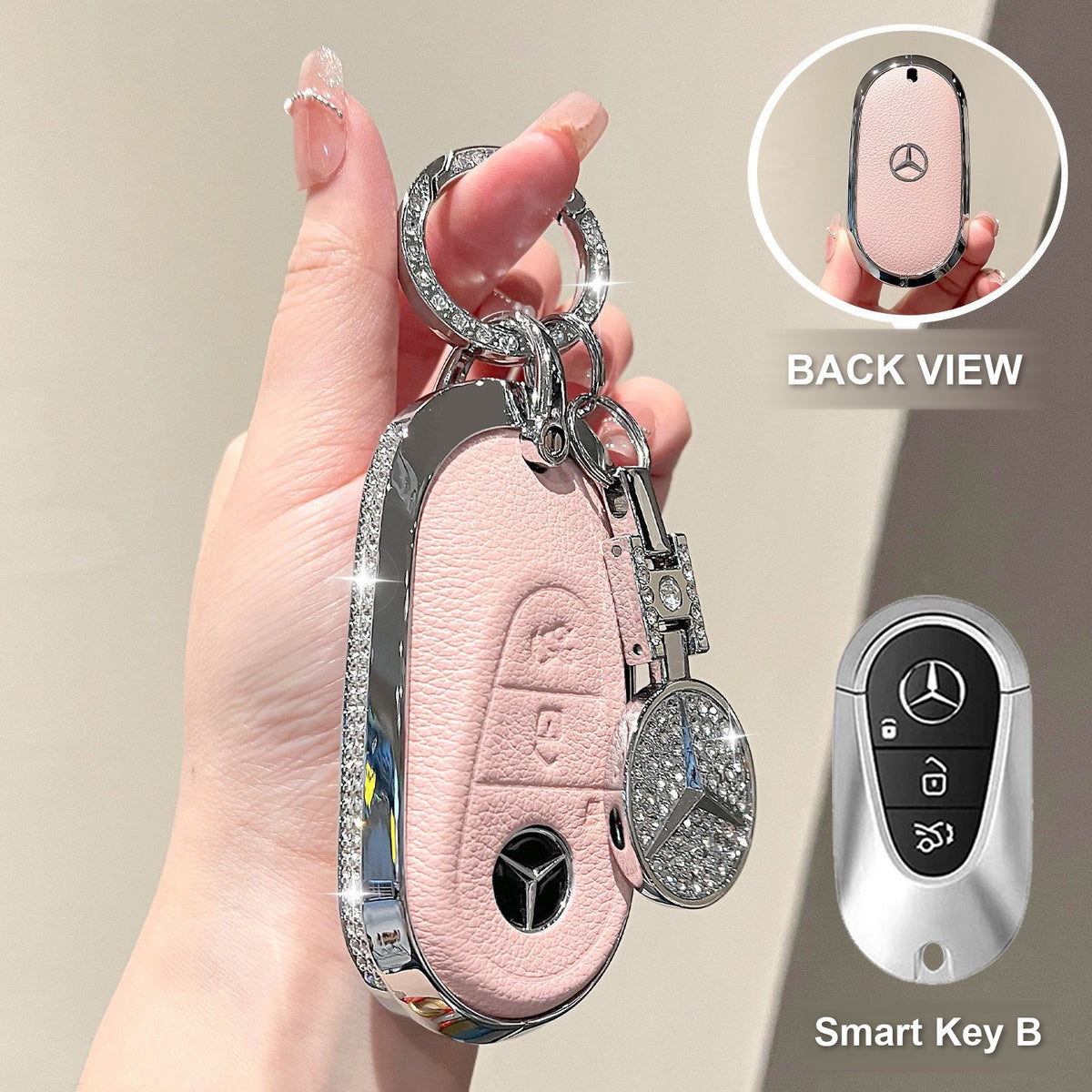 Smart Key B Pink with crystal emblem charm
