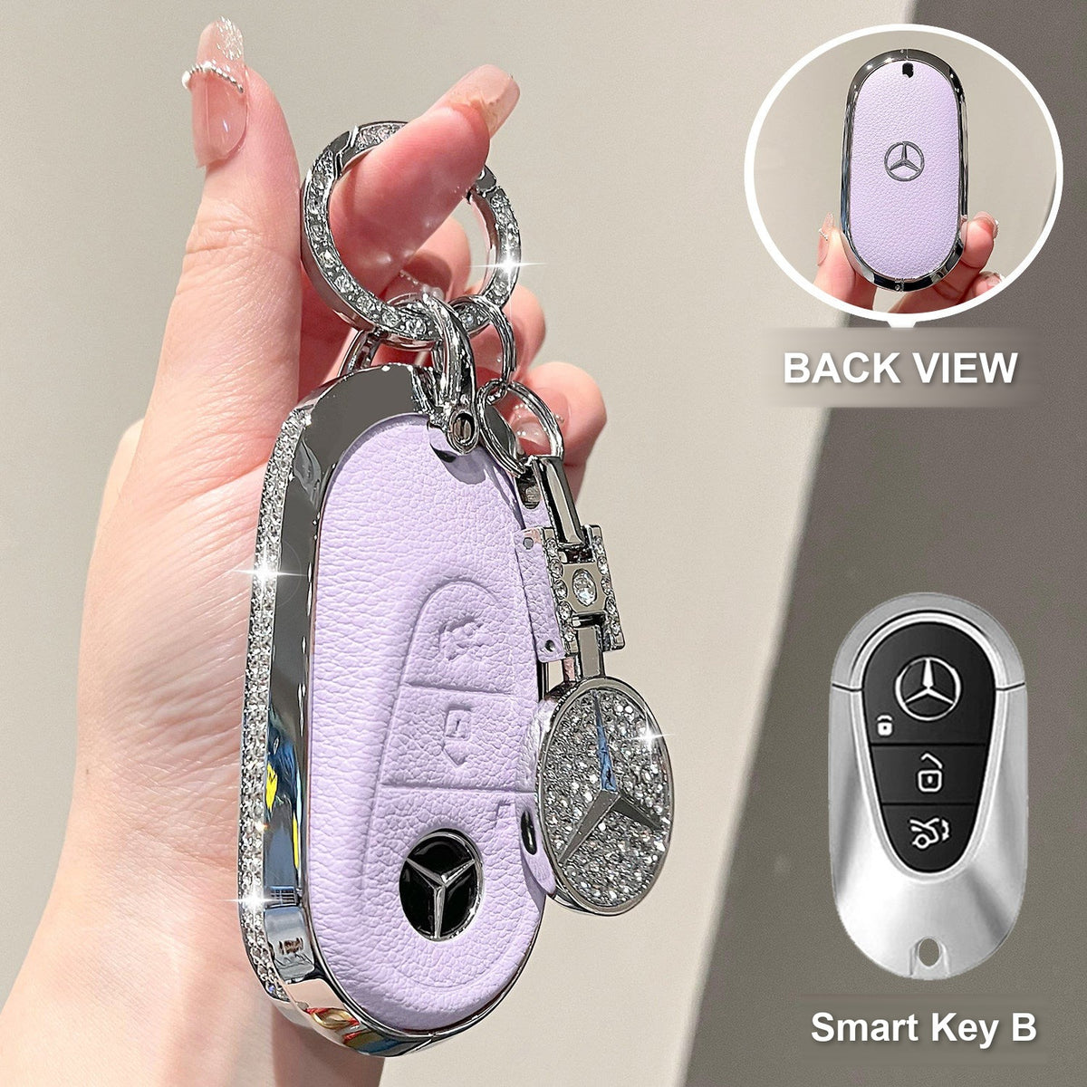 Smart Key B Purple with crystal emblem charm