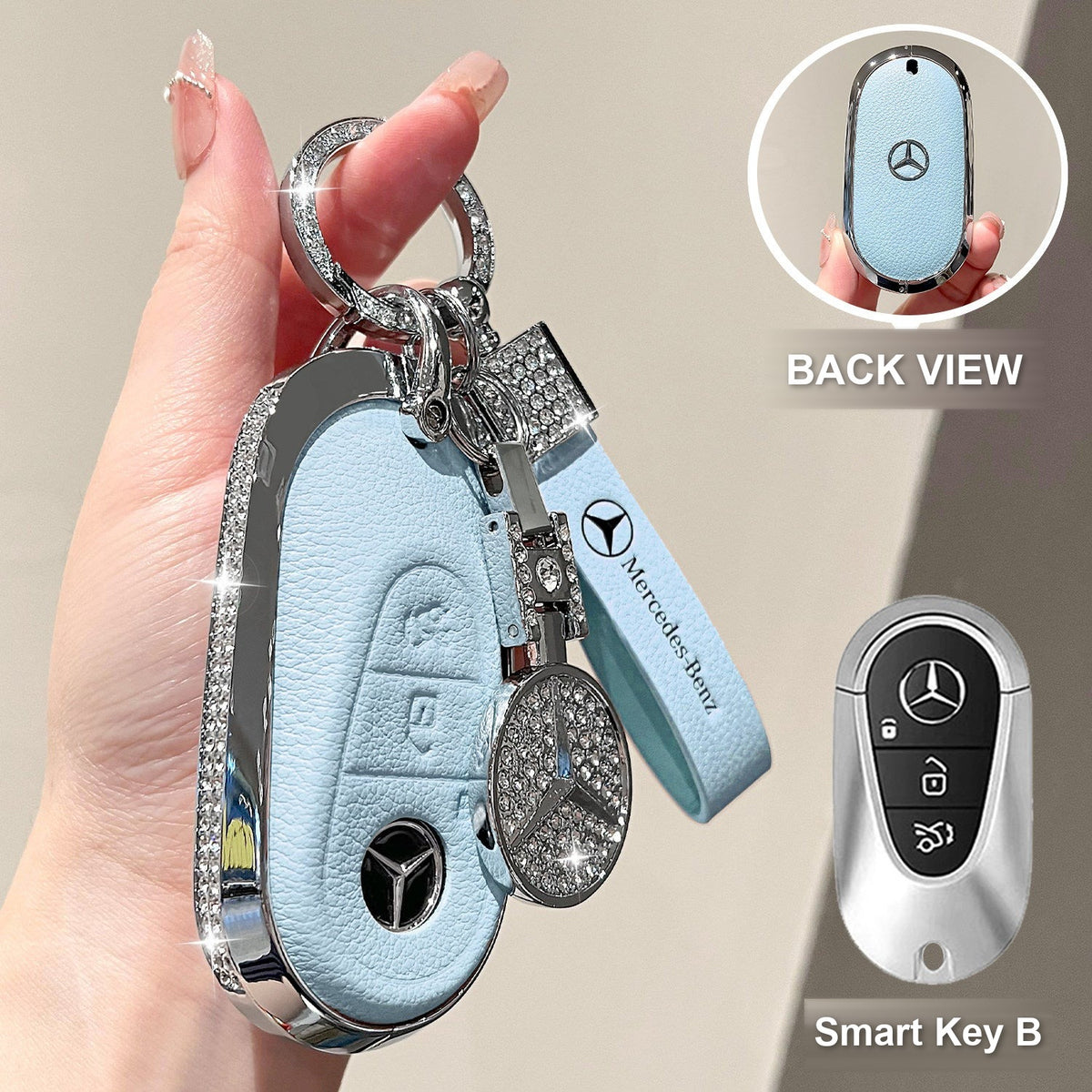 Smart Key B Blue with crystal ring bracelet and emblem charm