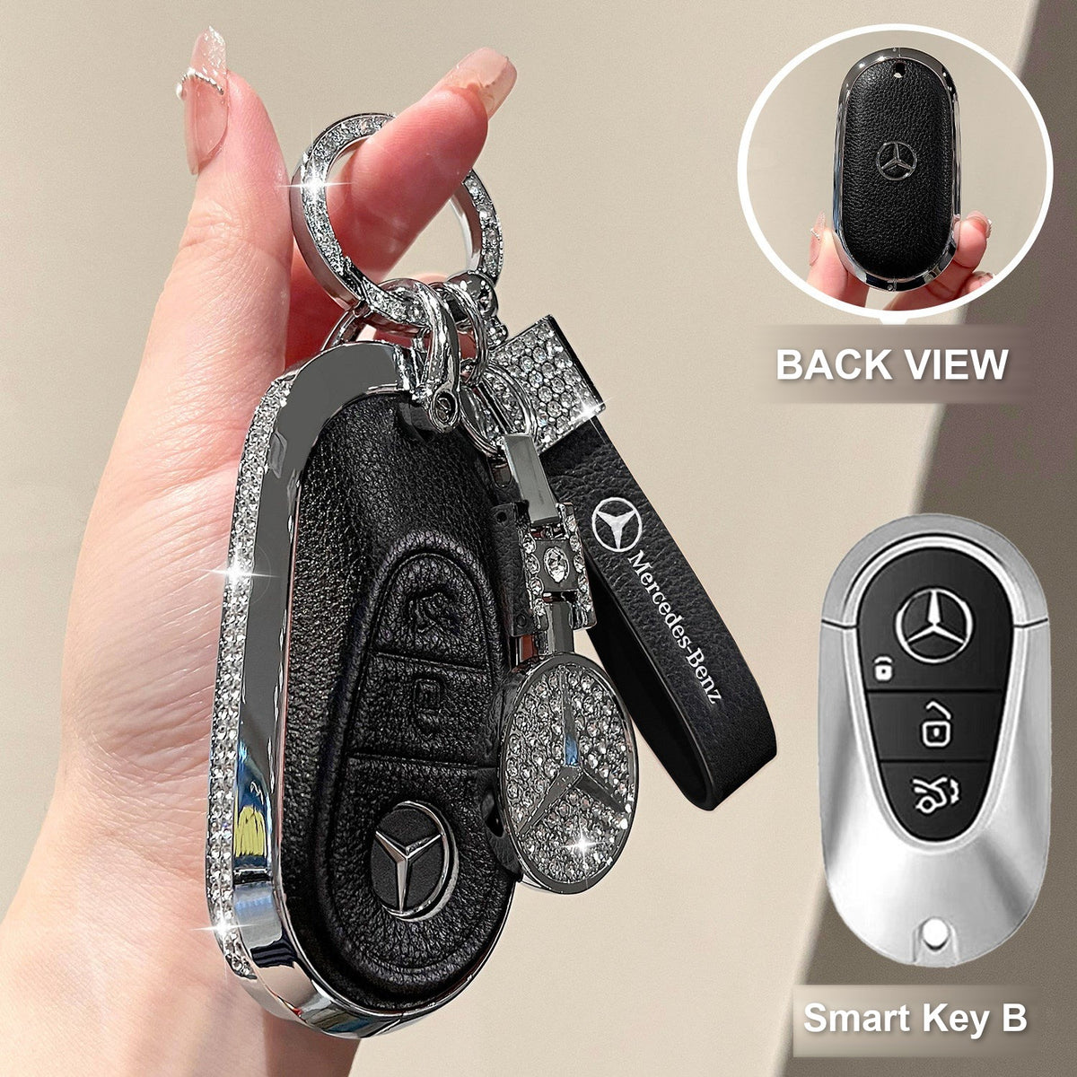 Smart Key B Premium Black with crystal ring bracelet and emblem charm
