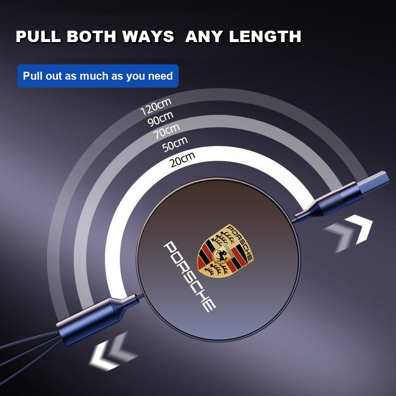 Porsche charging cable pulls to any length
