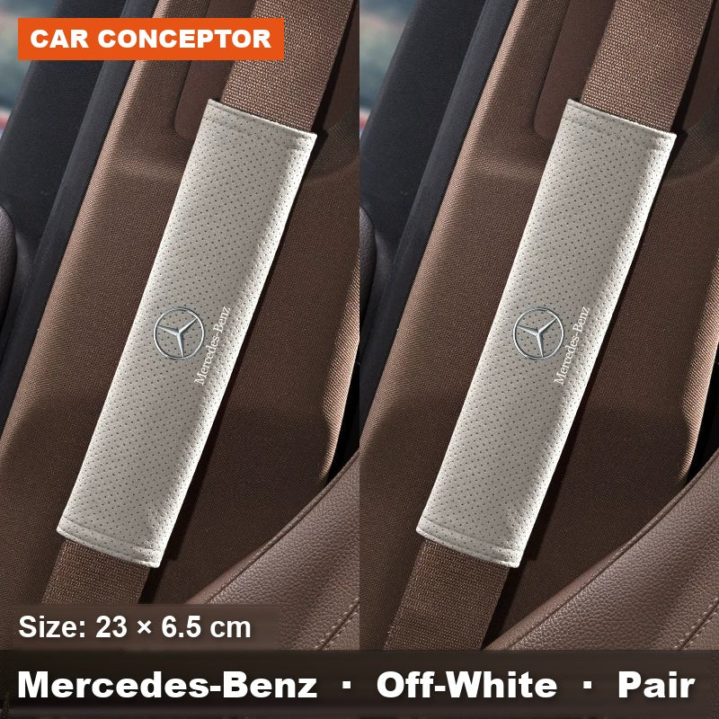 Mercedes-Benz suede seat-belt shoulder pads 10