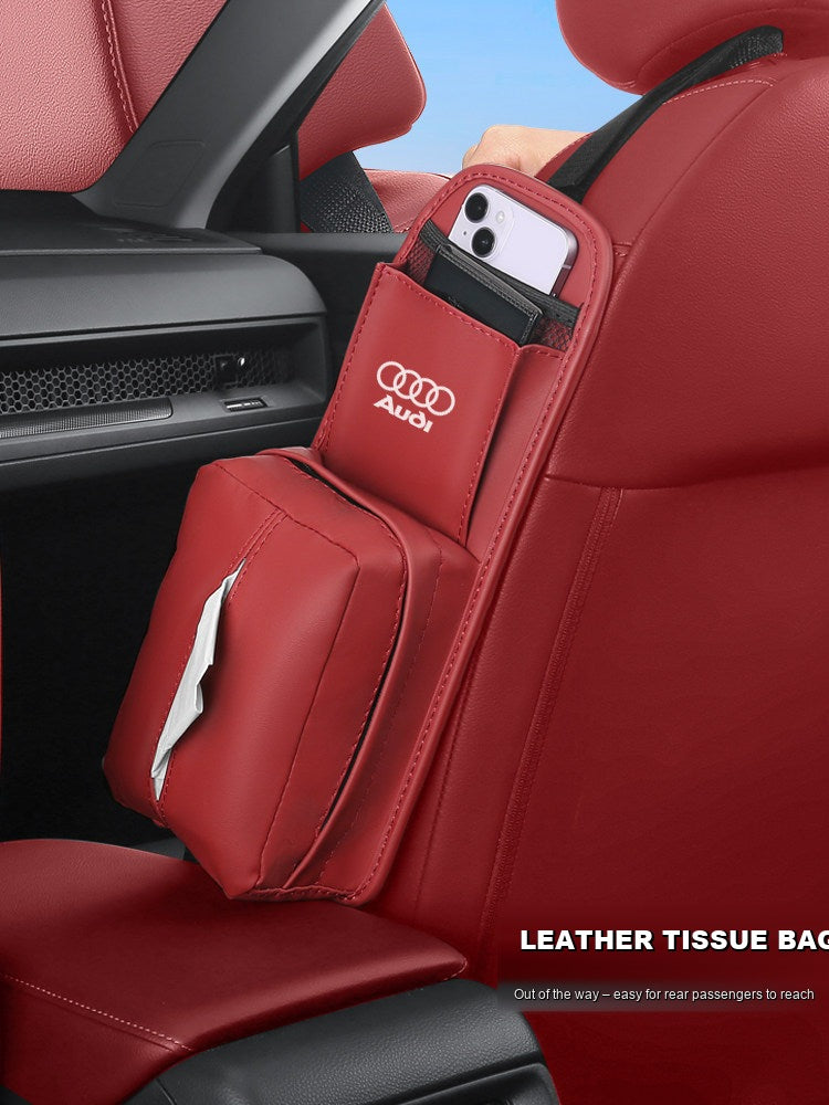 Audi leather seat side tissue bag