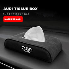 Audi Suede Tissue Box – Snow Grey Car Tissue Holder with Hidden Strap and Non-Slip Mat