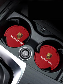 Porsche Leather Cup Coaster Set