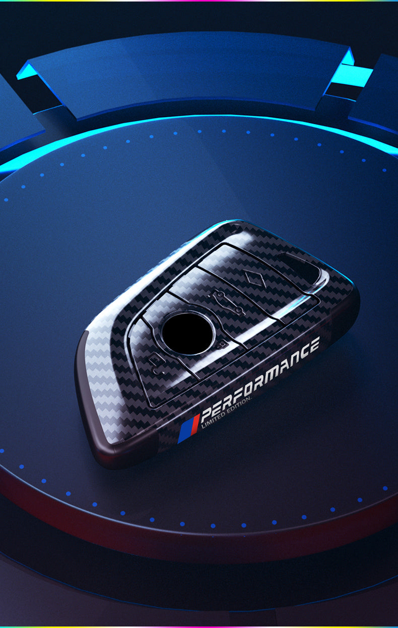 BMW carbon fiber key cover M Performance branding detail