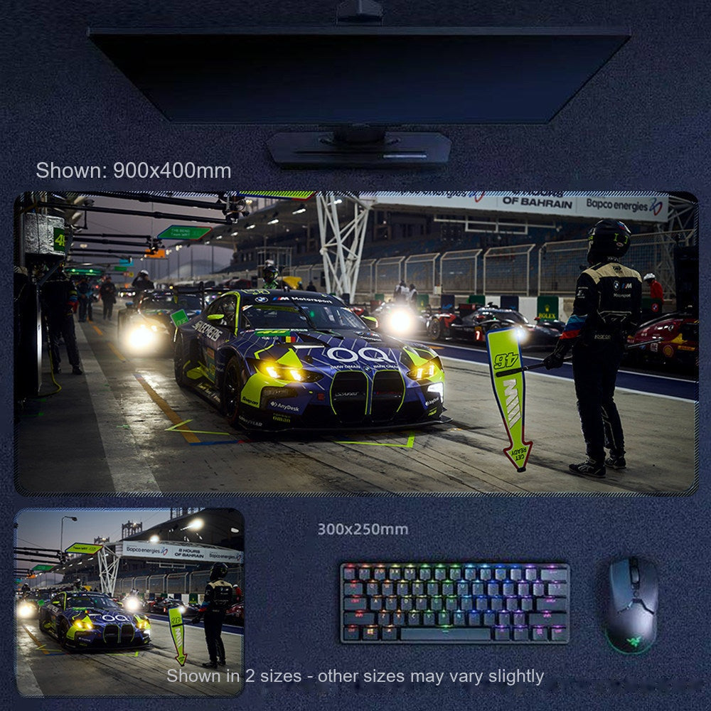 BMW M4 GT3 racing esports desk mat and mouse pad, livery design 9, large XL gaming mat