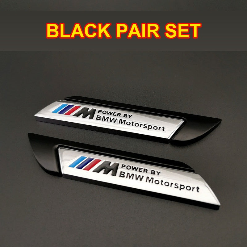 Emblemas laterales de guardabarros BMW M Power – Par
