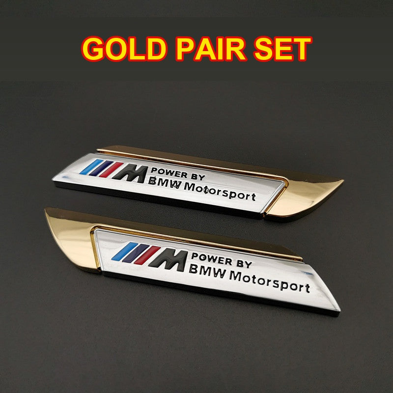 Emblemas laterales de guardabarros BMW M Power – Par