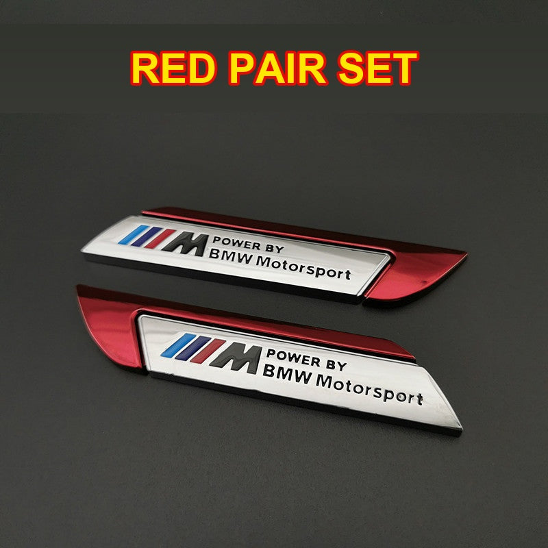 Emblemas laterales de guardabarros BMW M Power – Par