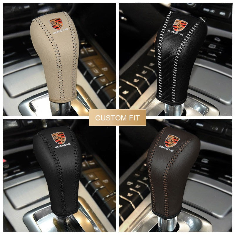 Porsche Cayenne gear shift cover in beige, carbon, black and mocha brown